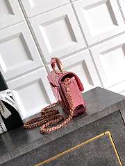 Chanel Flap Bag Top Handle Pink Patent 18x4.5x13cm - 3
