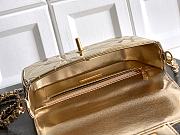 Chanel Flap Bag Top Handle Gold Patent 18x4.5x13cm - 5