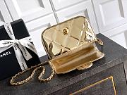 Chanel Flap Bag Top Handle Gold Patent 18x4.5x13cm - 4