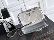 Chanel Flap Bag Top Handle Silver Patent 18x4.5x13cm - 5