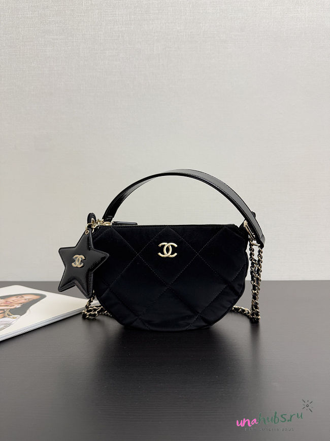 Chanel Clutch With Chain Velvet-Effect Nylon 22x15x6cm - 1
