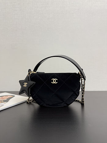 Chanel Clutch With Chain Velvet-Effect Nylon 22x15x6cm