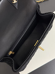 Chanel 25k Mini Flap Handle Black Velvet Silk 20x13x6cm - 6