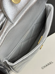 Chanel 25k Backpack Silver Lambskin 22x22.5x8.5cm - 5