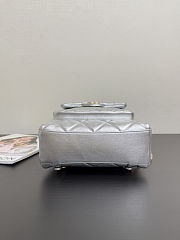 Chanel 25k Backpack Silver Lambskin 22x22.5x8.5cm - 3