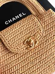 Chanel Kelly Raffia Beige Bag 19x13x7cm - 3