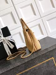 Chanel Kelly Raffia Beige Bag 19x13x7cm - 2
