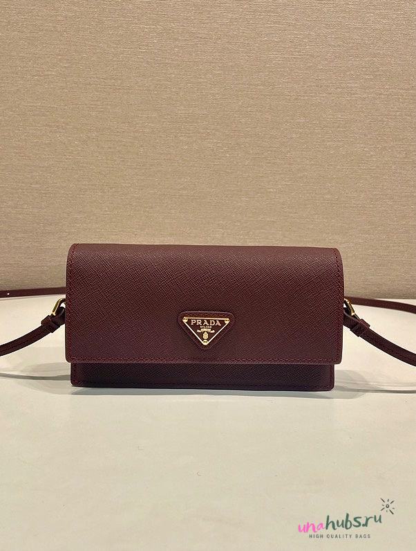 Prada Saffiano leather Burgundy mini-bag 18x9.5x3cm - 1