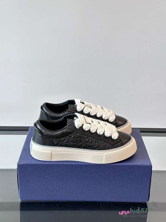 Dior B33 Spin Sneaker Black Grained Calfskin  - 1