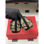 Valentino Garavani Lace Bow Pointed-Toe Ballet Flats In Black/Beige - 4