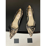 Valentino Garavani Lace Bow Pointed-Toe Ballet Flats In Black/Beige - 2