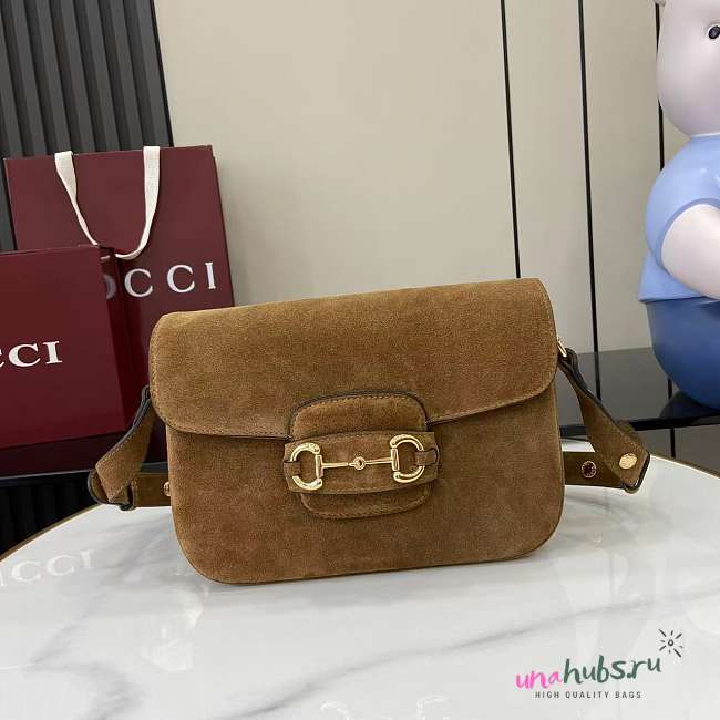 Gucci Horsebit 1955 Aura small shoulder bag suede 26x17.5x10cm - 1