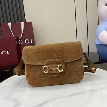 Gucci Horsebit 1955 Aura small shoulder bag suede 26x17.5x10cm