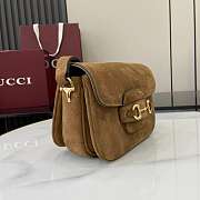 Gucci Horsebit 1955 Aura small shoulder bag suede 19.5x15x9cm - 4