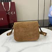 Gucci Horsebit 1955 Aura small shoulder bag suede 19.5x15x9cm - 3