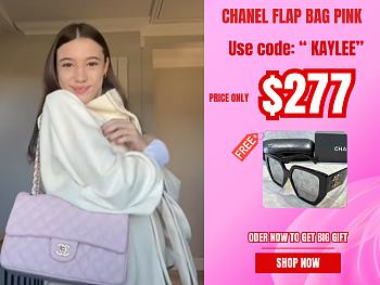 CHANEL 1112 Pink 2.55 Lambskin Leather Flap Bag With Gold&silver Hardware