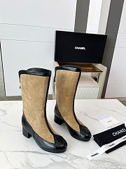 Chanel Black Suede Boot 4cm - 1