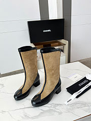Chanel Black Suede Boot 4cm - 2