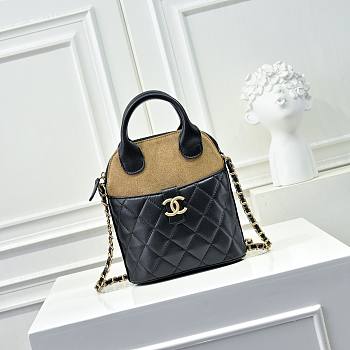 Chanel Clutch with strap Black Suede 18x17x6cm