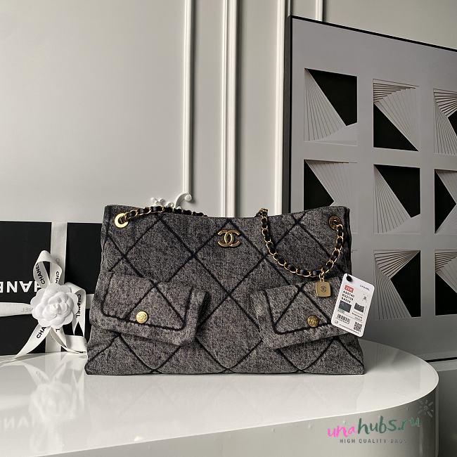 Chanel 25K Denim Black Handbags - 38x25.5x10.5cm - 1