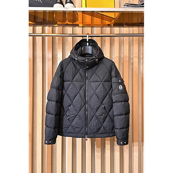 Moncler Quilted Down Jacket With Hood In Black