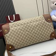Gucci GG Emblem Medium Beige Dark Brown Duffle Bag 47x31x25cm - 3