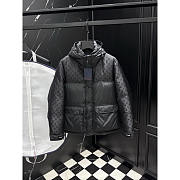 Louis Vuitton Monogram Quilted Down Hooded Jacket In Black - 1