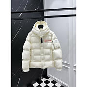 Prada Fulcran Hooded Short Down Jacket In White - 1