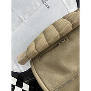 Moncler Leather Hybrid Down Jacket with Shearling Collar In Light Brown - 4