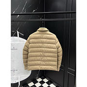 Moncler Leather Hybrid Down Jacket with Shearling Collar In Light Brown - 3