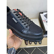Prada America's Cup Mesh Sneakers in Black with Red Accent - 2