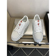 Prada America's Cup Mesh Sneakers In White with Red Accents - 1