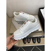 Prada America's Cup Mesh Sneakers In White with Red Accents - 4
