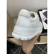 Prada America's Cup Mesh Sneakers In White with Red Accents - 2