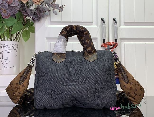 Louis Vuitton Speedy Bandouliere 25 Black Jean 25x19x15cm - 1