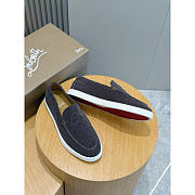 Christian Louboutin Varsiboat Leather Boat Shoes Dark Grey - 4