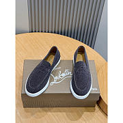 Christian Louboutin Varsiboat Leather Boat Shoes Dark Grey - 2