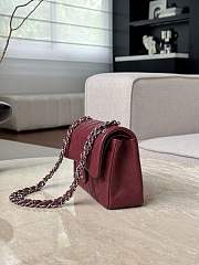 Chanel Flap Bag Burgundy Silver Caviar 23cm - 3