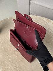 Chanel Flap Bag Burgundy Silver Caviar 23cm - 2