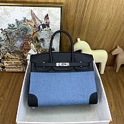 Hermes Birkin 30 Black Denim Silver Togo 30cm - 1