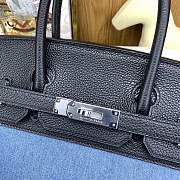 Hermes Birkin 30 Black Denim Silver Togo 30cm - 5