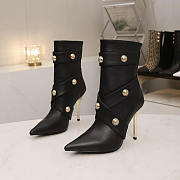 Balmain Alma Embellished Leather Ankle Boots In Black 10cm - 1