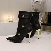 Balmain Alma Embellished Leather Ankle Boots In Black 10cm - 3