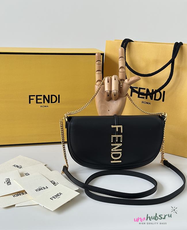 Fendi Fendigraphy Wallet on Chain Black 20.5x13x3.5cm - 1