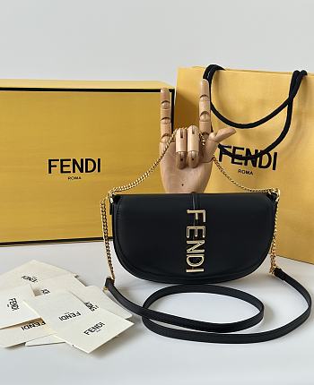 Fendi Fendigraphy Wallet on Chain Black 20.5x13x3.5cm