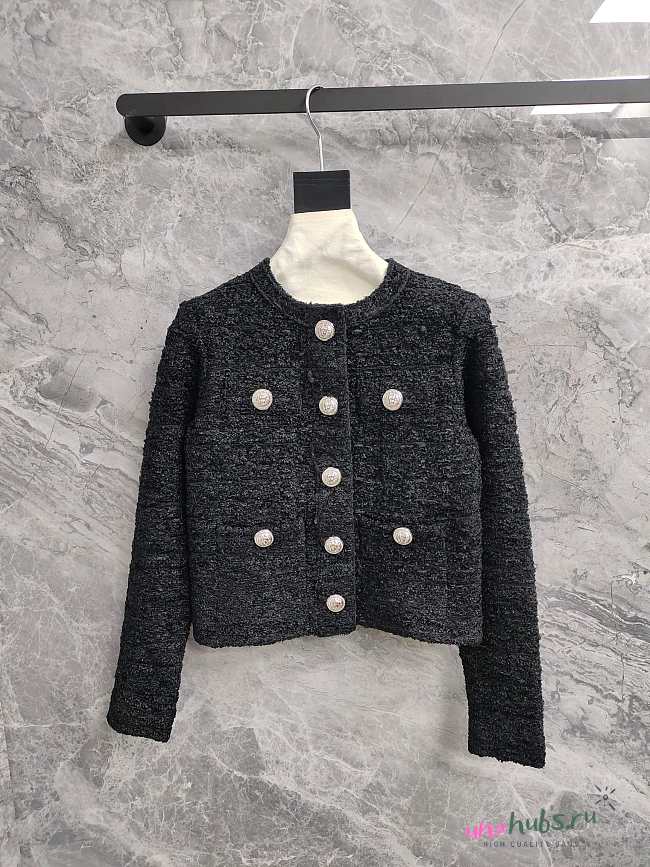 Balmain Tweed Black Cardigan - 1