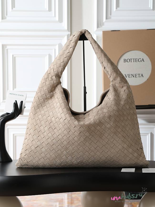 Bottega Veneta Large Hop Grey Suede - W54x23xD13cm - 1