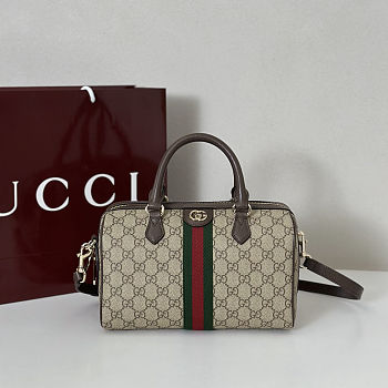 Gucci Ophidia Medium Boston brown bag 25x17x14cm