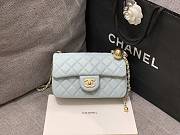 Chanel Flap Bag Blue Bell Lambskin Gold 20cm - 1
