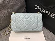 Chanel Flap Bag Blue Bell Lambskin Gold 20cm - 5